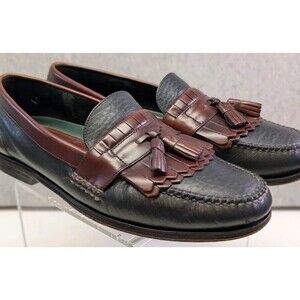 H.S. TRACK mens shoes size 12N Dark Brown slip-on leather with TASSELS